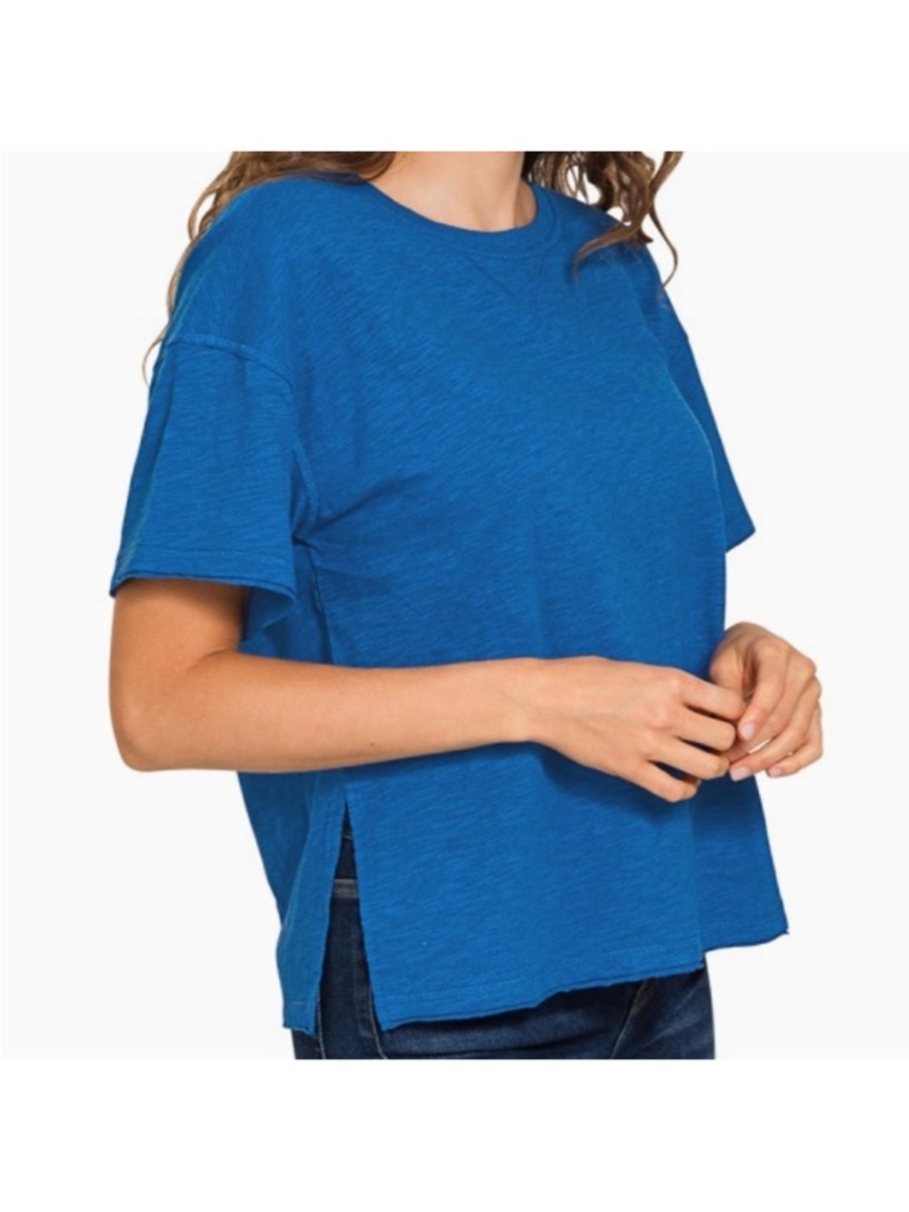 Zenana Outfitters Royal Blue Short Sleeve Crewneck Tee